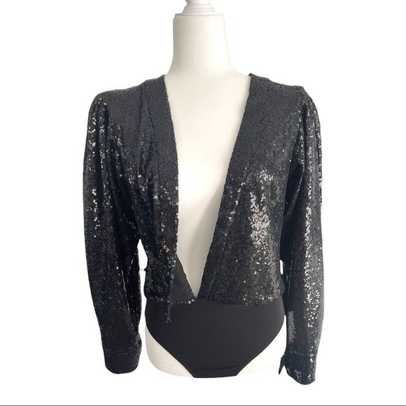 KIMBERLY TAYLOR Black Sequin Bodysuit - Picture 5 of 10